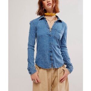 FREE PEOPLE Blue Blue Shirting Indigo
Combo $98 Retail NWT